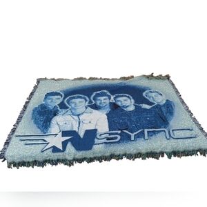 'N SYNC Y2K 90s Boy Band Woven Throw Blanket With Fringe